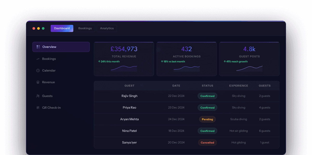 Xplortiv vendor dashboard preview